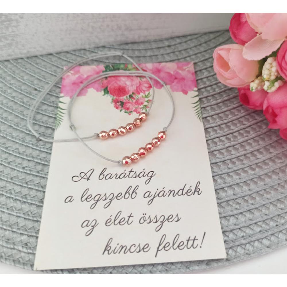 Rosegold hematit szürke barátság karkötő